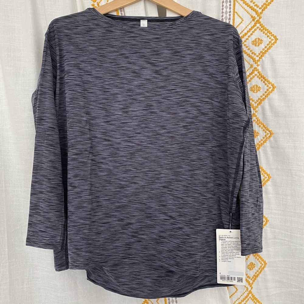 NWT Lululemon Back in Action Long Sleeve Tee
